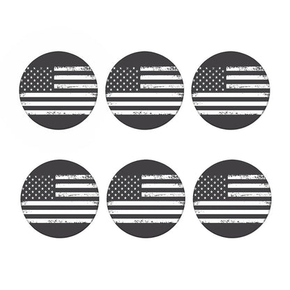 Grey And White American Flag Print Coaster Set