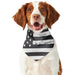 Grey And White American Flag Print Dog Bandana