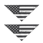 Grey And White American Flag Print Dog Bandana