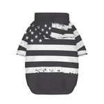 Grey And White American Flag Print Dog Zip Up Hoodie