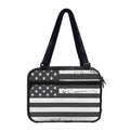 Grey And White American Flag Print Double Strap Bible Bag