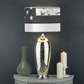 Grey And White American Flag Print Drum Lamp Shade