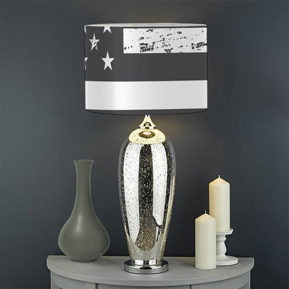 Grey And White American Flag Print Drum Lamp Shade