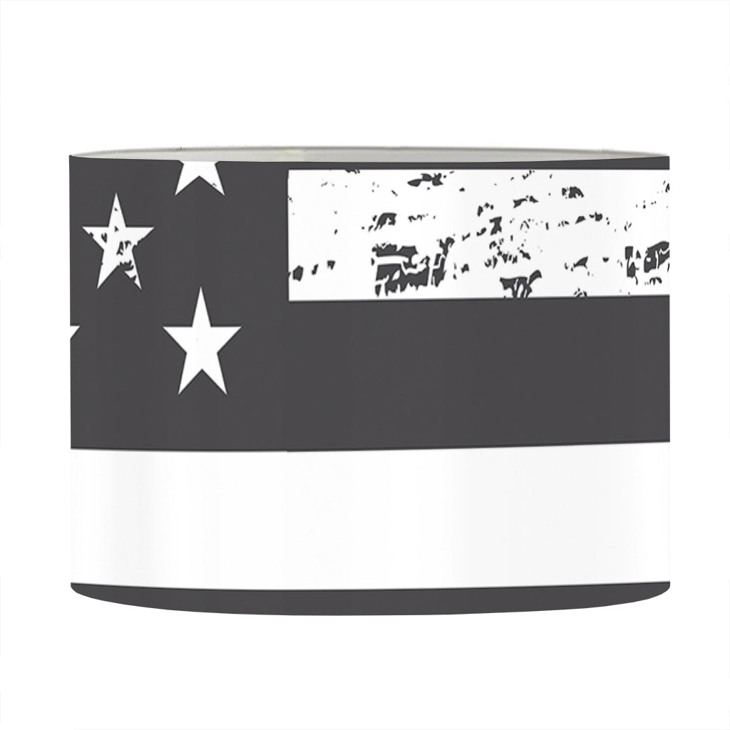 Grey And White American Flag Print Drum Lamp Shade