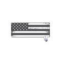 Grey And White American Flag Print Extended Mouse Pad