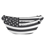 Grey And White American Flag Print Fanny Pack