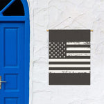 Grey And White American Flag Print Garden Flag