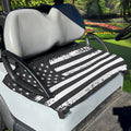 Grey And White American Flag Print Golf Cart Seat Cover