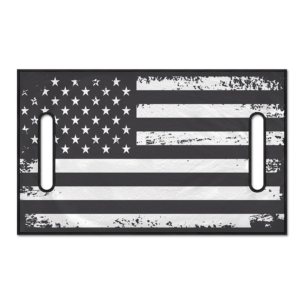 Grey And White American Flag Print Golf Cart Seat Cover