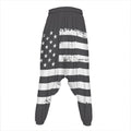 Grey And White American Flag Print Hammer Pants