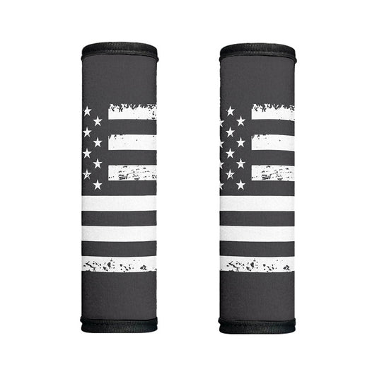 Grey And White American Flag Print Handle Covers