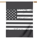Grey And White American Flag Print House Flag