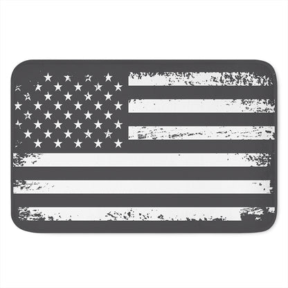 Grey And White American Flag Print Indoor Door Mat