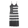 Grey And White American Flag Print Jersey Midi Cami Dress