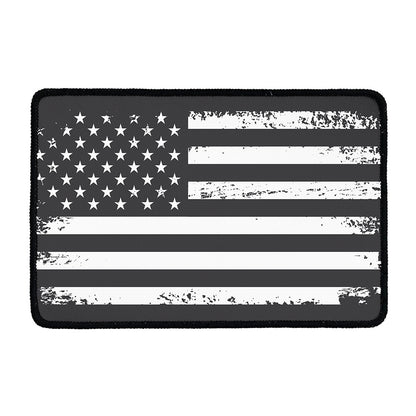 Grey And White American Flag Print Kitchen Mat