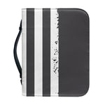 Grey And White American Flag Print Leather Bible Cover