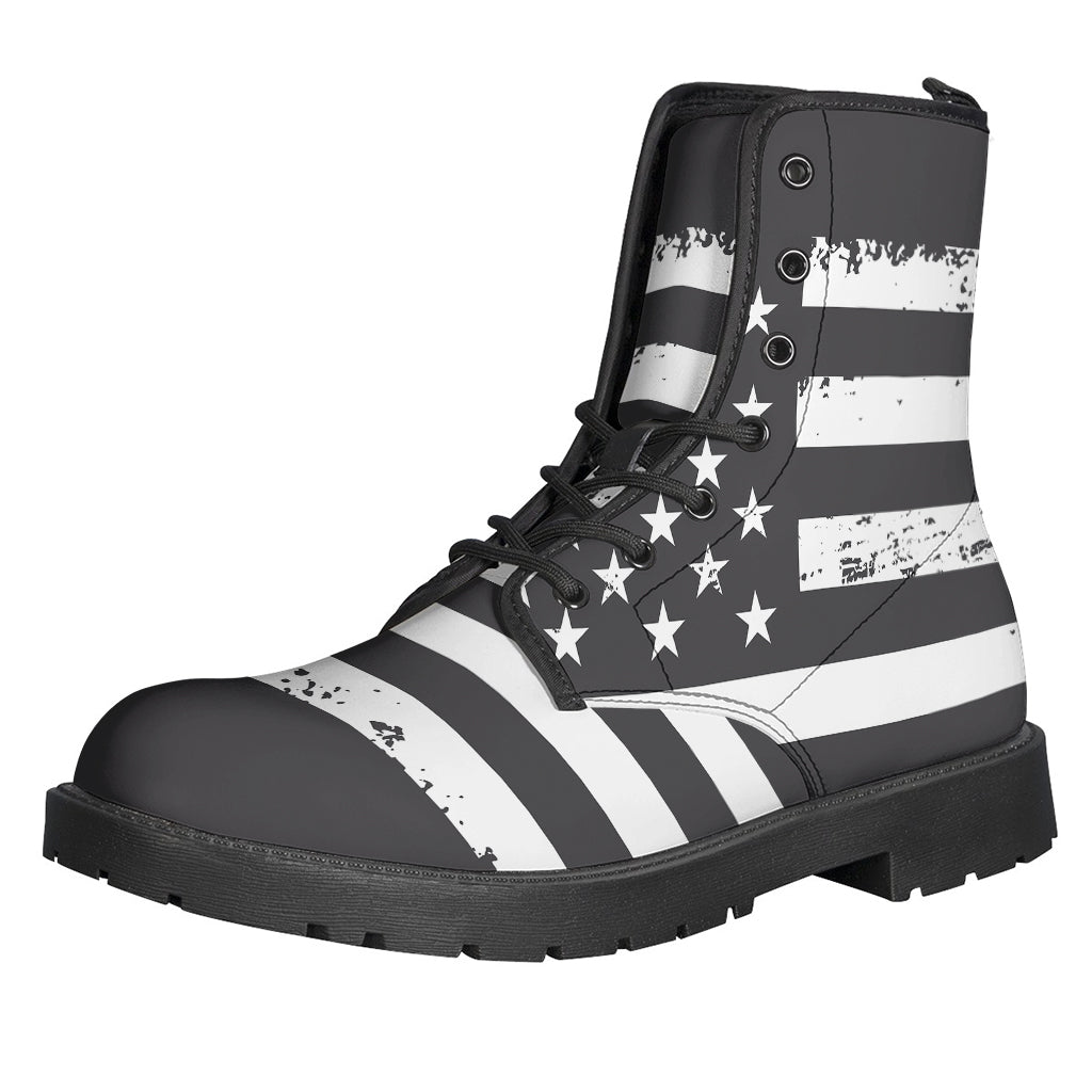 Grey And White American Flag Print Backpack