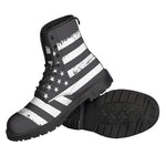 Grey And White American Flag Print Backpack