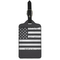 Grey And White American Flag Print Luggage Tag