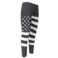 Grey And White American Flag Print Men's Compression Pants