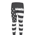 Grey And White American Flag Print Men's Leggings