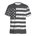 Grey And White American Flag Print Men's Athletic T-Shirt