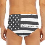 Grey And White American Flag Print Men's Triangle Swim Briefs