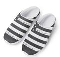 Grey And White American Flag Print Mesh Casual Shoes