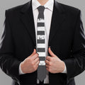 Grey And White American Flag Print Necktie
