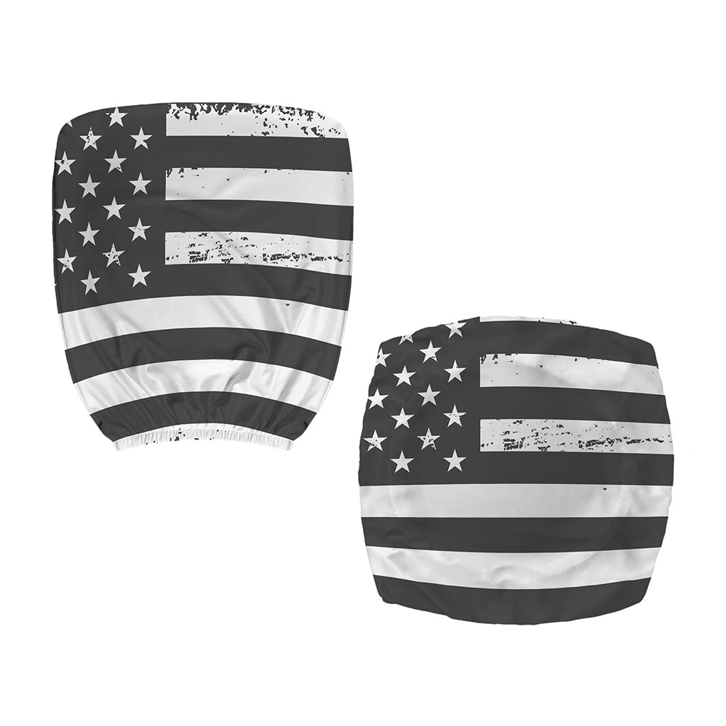 Grey And White American Flag Print Office Chair Cover