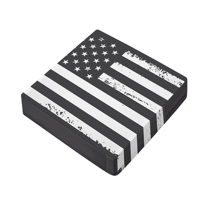 Grey And White American Flag Print Outdoor Seat Cushion Cover