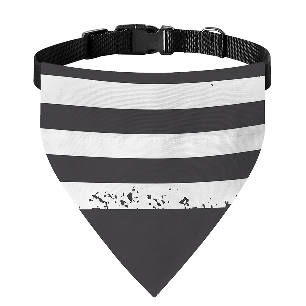 Grey And White American Flag Print Over The Collar Dog Bandana