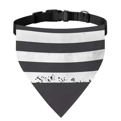 Grey And White American Flag Print Over The Collar Dog Bandana
