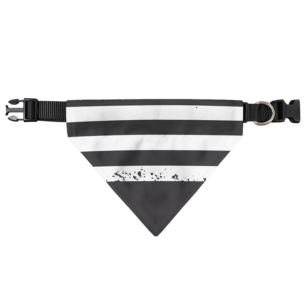 Grey And White American Flag Print Over The Collar Dog Bandana