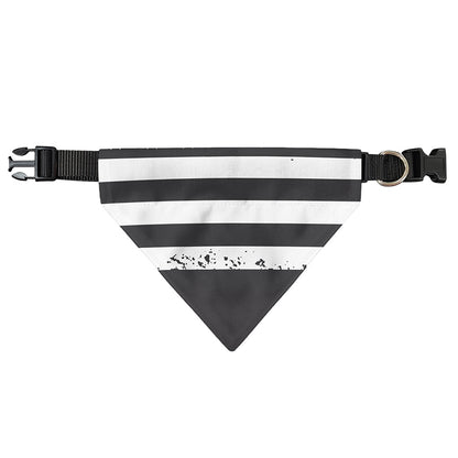 Grey And White American Flag Print Over The Collar Dog Bandana