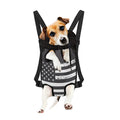 Grey And White American Flag Print Pet Carrier Backpack
