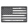 Grey And White American Flag Print Polyester Doormat