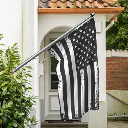 Grey And White American Flag Print Polyester Flag