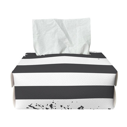 Grey And White American Flag Print Rectangle Tissue Box Cover