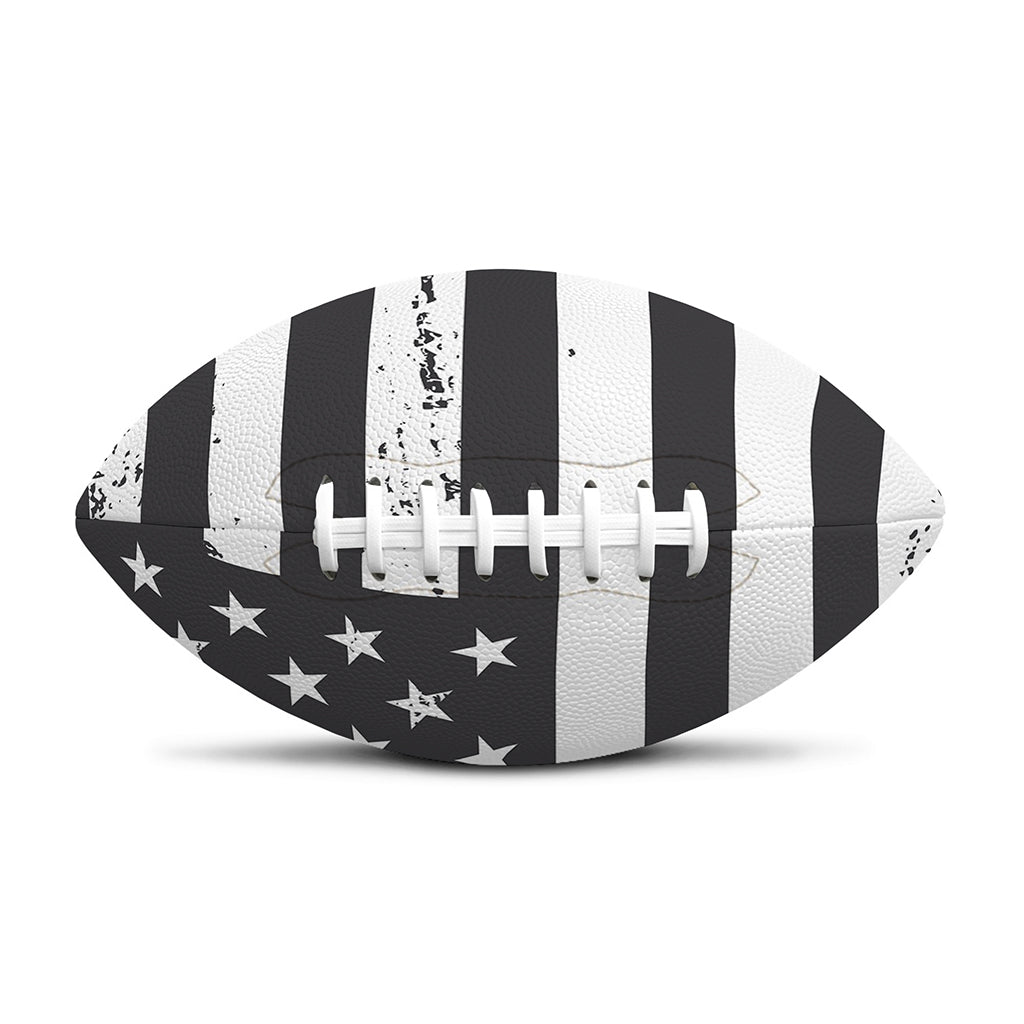 Grey And White American Flag Print Rugby Ball