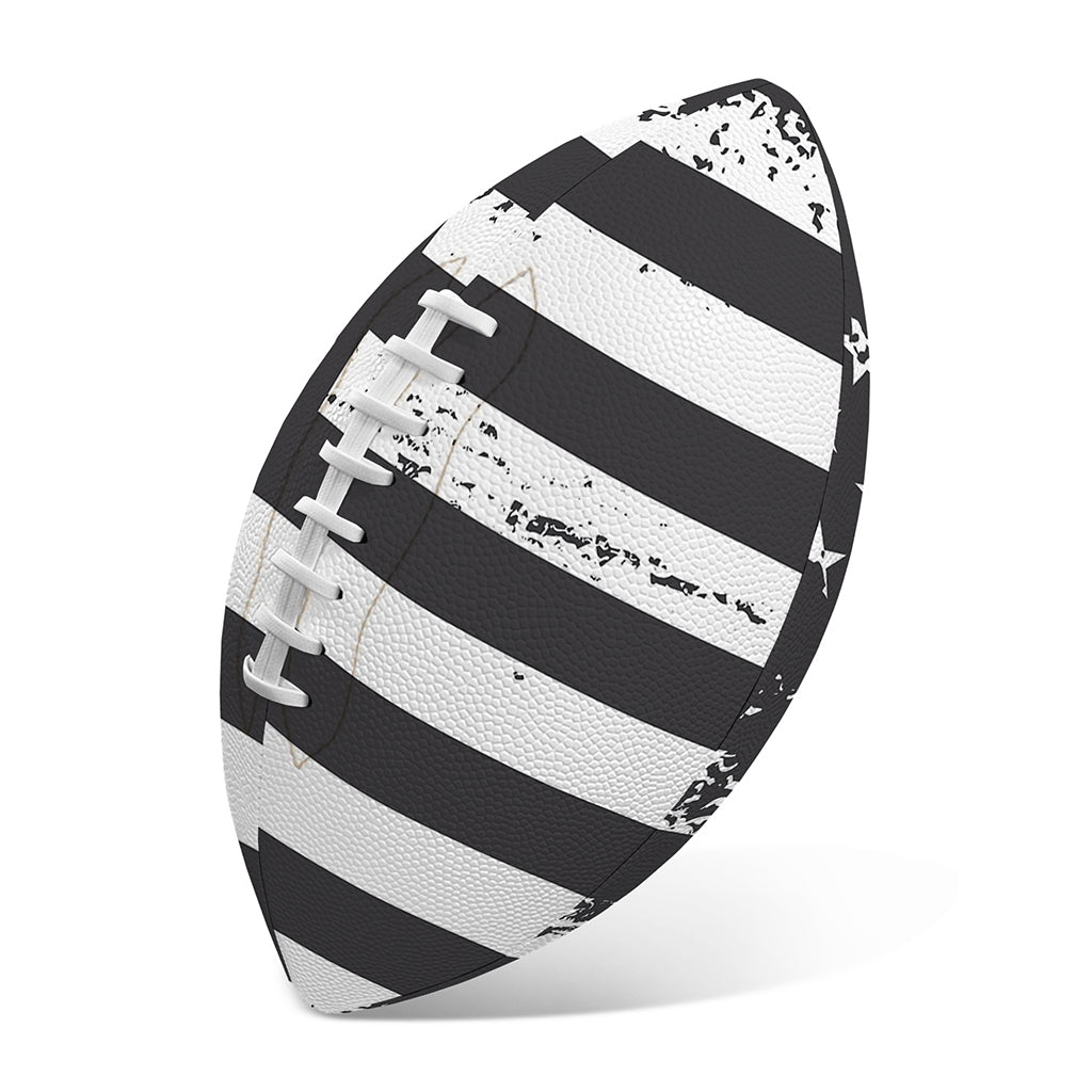 Grey And White American Flag Print Rugby Ball