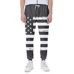 Grey And White American Flag Print Scuba Joggers
