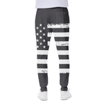 Grey And White American Flag Print Scuba Joggers