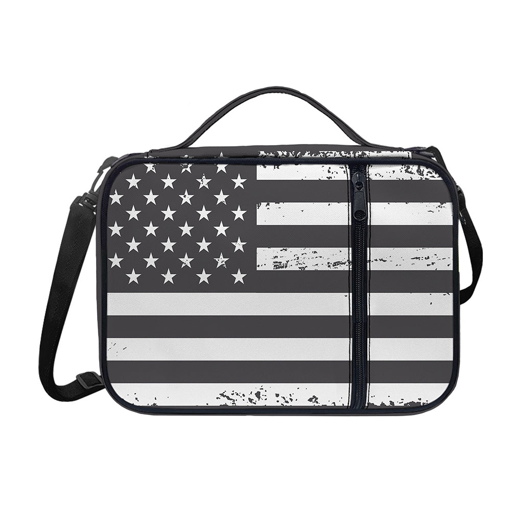 Grey And White American Flag Print Shoulder Strap Bible Bag