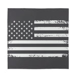 Grey And White American Flag Print Silk Bandana