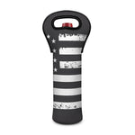 Grey And White American Flag Print Single Neoprene Wine Tote