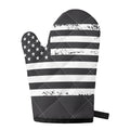 Grey And White American Flag Print Single Oven Mitt