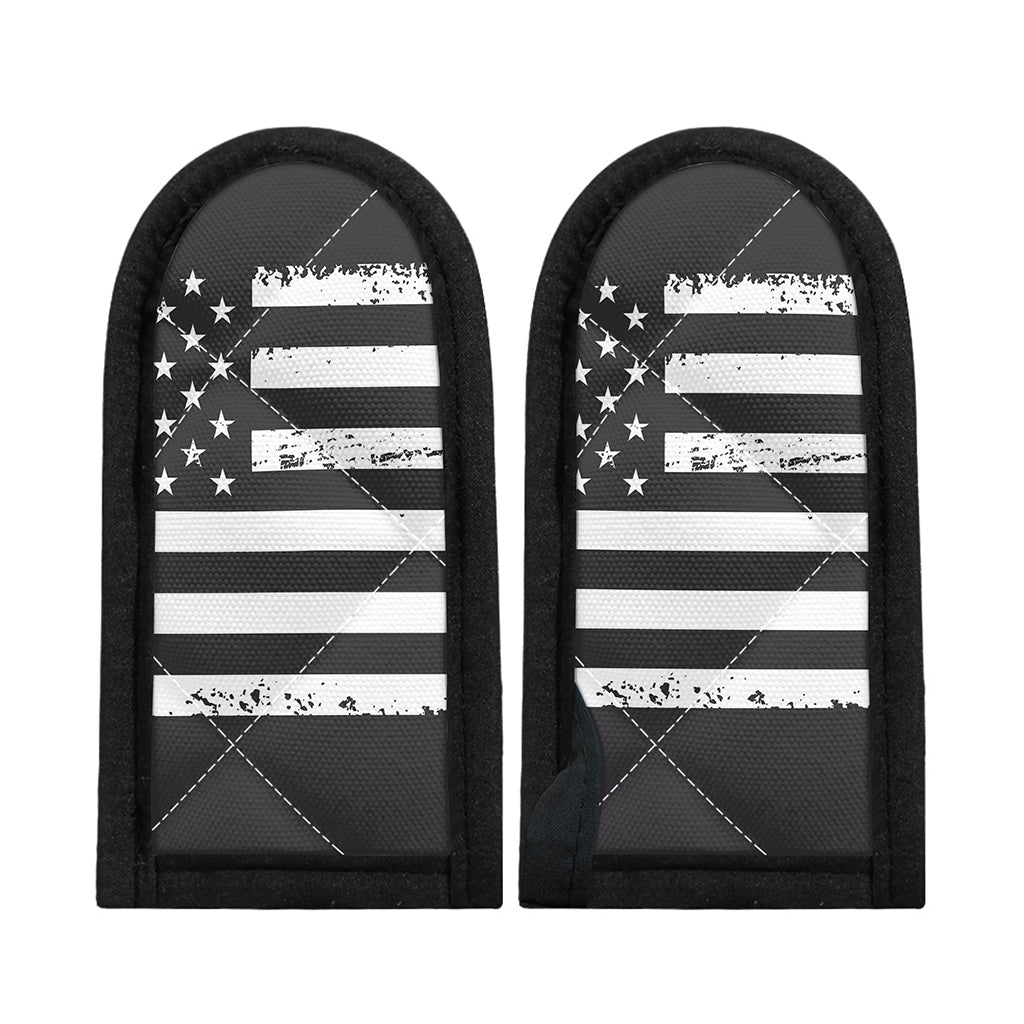 Grey And White American Flag Print Skillet Handle Cover