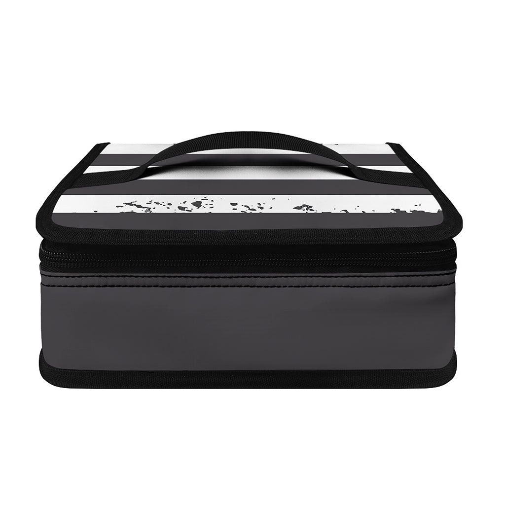 Grey And White American Flag Print Small Lunch Bag