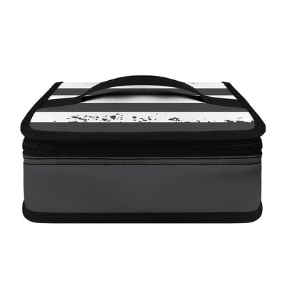 Grey And White American Flag Print Small Lunch Bag